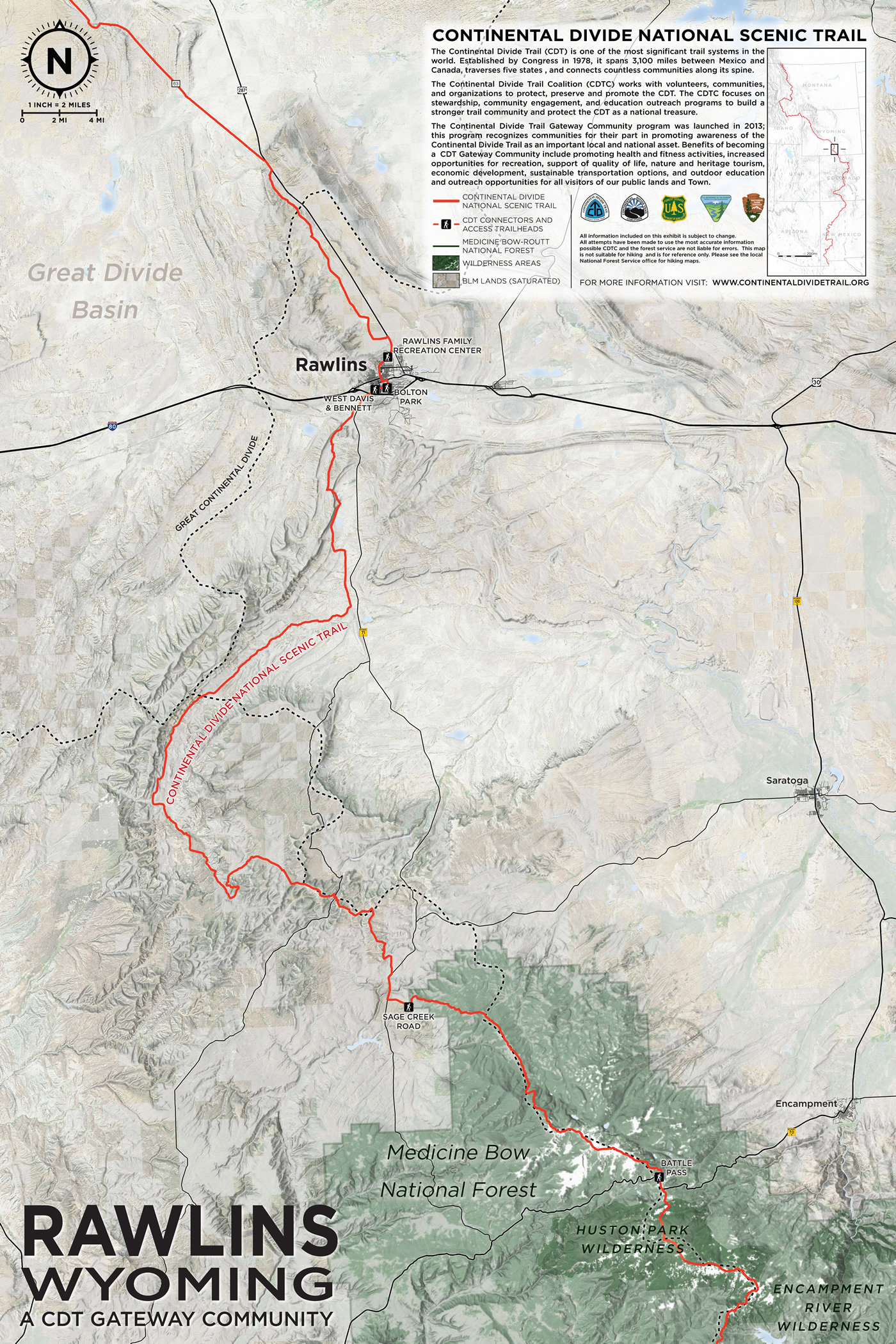 CDT Map Rawlins hiker